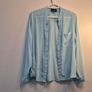Johnston & Murphy Pale Blue Long-Sleeve Button Front Shirt